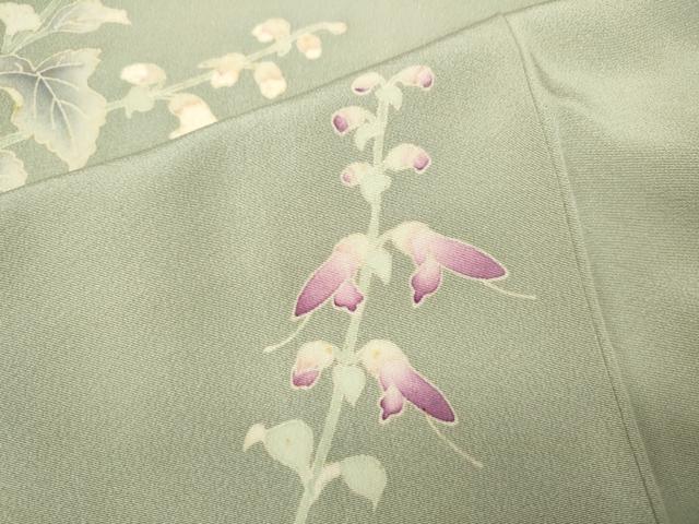 平和屋着物●本加賀友禅作家　沢飯芳雄　訪問着　枝花文　正絹　逸品　CABJ6743ut