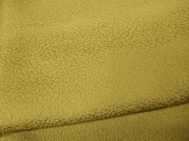平和屋着物●上質な色無地　紋意匠　芥子色　三越扱い　正絹　逸品　CABJ6759ut