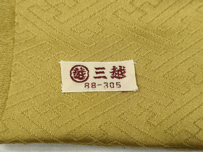 平和屋着物●上質な色無地　紋意匠　芥子色　三越扱い　正絹　逸品　CABJ6759ut