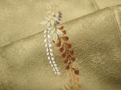 平和屋着物●豪華色留袖　総刺繍　藤　金糸　正絹　逸品　CABJ6760ut