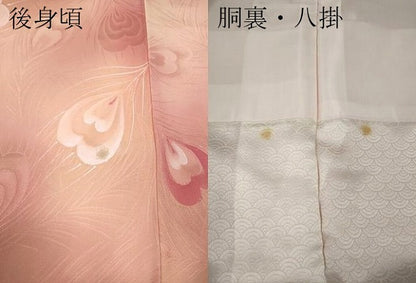 平和屋着物●上質な小紋　地紋起こし　孔雀羽文　暈し染め　正絹　逸品　CABJ6762ut