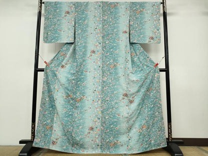 平和屋着物●上質な小紋　地紙花文　暈し染め　正絹　逸品　CABJ6764ut