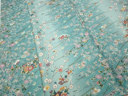 平和屋着物●上質な小紋　地紙花文　暈し染め　正絹　逸品　CABJ6764ut