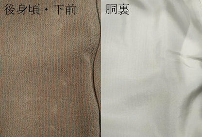 平和屋着物●上質な小紋　縞　鬼しぼ縮緬　正絹　逸品　CABJ6767ut