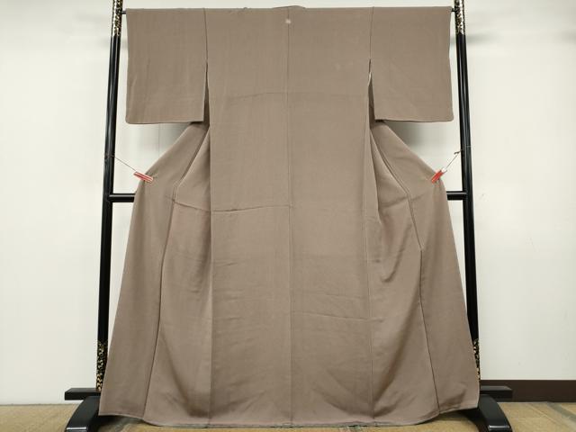 平和屋着物●上質な小紋　縞　鬼しぼ縮緬　正絹　逸品　CABJ6767ut