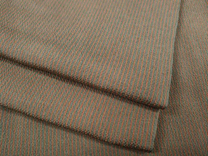 平和屋着物●上質な小紋　縞　鬼しぼ縮緬　正絹　逸品　CABJ6767ut