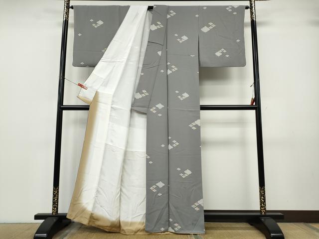 平和屋着物●上質な小紋　松皮菱花文　正絹　逸品　CABJ6768ut