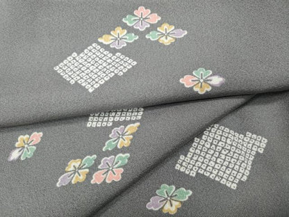 平和屋着物●上質な小紋　松皮菱花文　正絹　逸品　CABJ6768ut