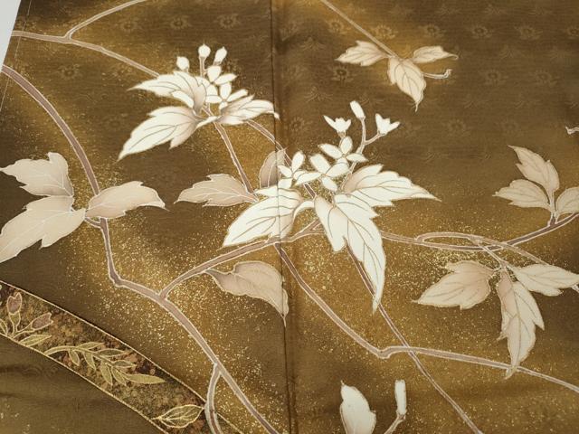 平和屋着物●訪問着　流水枝花文　暈し染め　金彩　正絹　逸品　未使用　CABJ6771ut