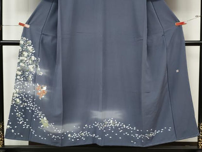 平和屋着物●訪問着　友禅　作家物　枝桜　童子遊び　正絹　逸品　CABJ6774ut