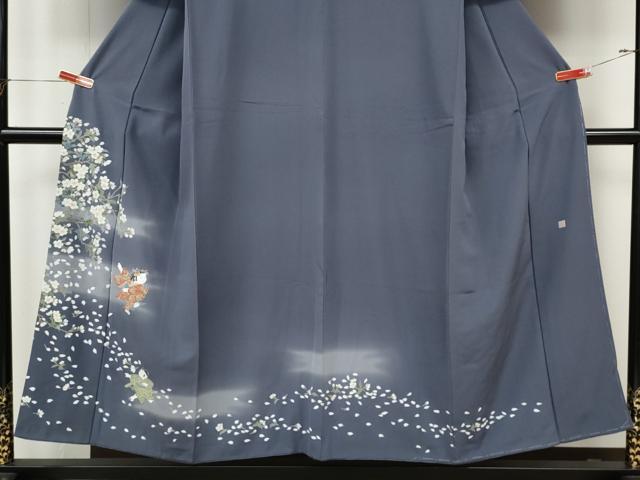 平和屋着物●訪問着　友禅　作家物　枝桜　童子遊び　正絹　逸品　CABJ6774ut