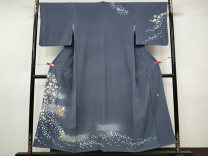 平和屋着物●訪問着　友禅　作家物　枝桜　童子遊び　正絹　逸品　CABJ6774ut