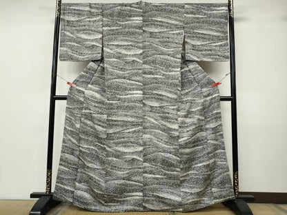 平和屋着物●上質な小紋　霞文　たたき染め　正絹　逸品　CABJ6775ut