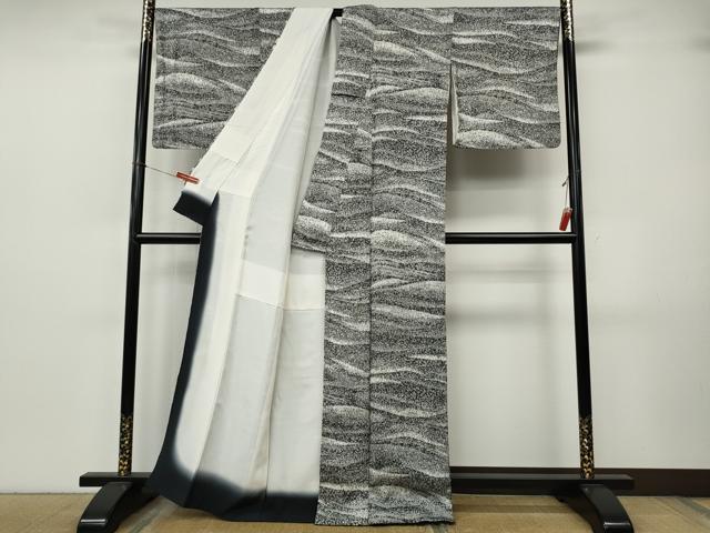 平和屋着物●上質な小紋　霞文　たたき染め　正絹　逸品　CABJ6775ut