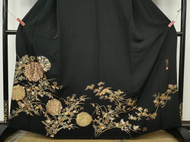 平和屋着物●豪華黒留袖　作家物　正倉院花文　金銀彩　正絹　逸品　CABJ6776ut