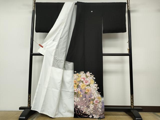 平和屋着物●豪華黒留袖　乱菊　舞花文　暈し染め　金彩　正絹　逸品　CABJ6777ut
