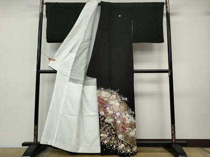 平和屋着物●豪華黒留袖　作家物　刺繍　正倉院花文　暈し染め　金銀彩　正絹　逸品　CABJ6780ut