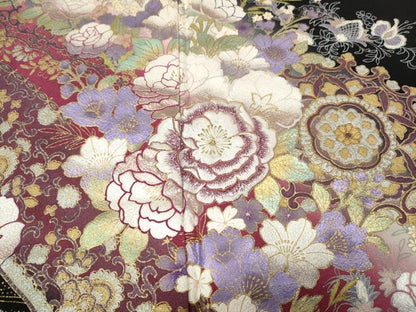 平和屋着物●豪華黒留袖　作家物　刺繍　正倉院花文　暈し染め　金銀彩　正絹　逸品　CABJ6780ut