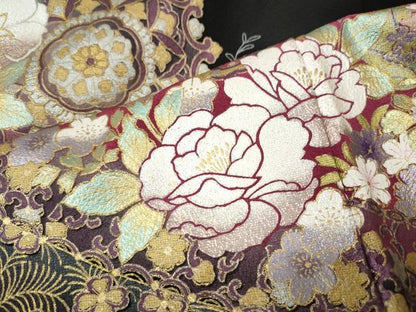 平和屋着物●豪華黒留袖　作家物　刺繍　正倉院花文　暈し染め　金銀彩　正絹　逸品　CABJ6780ut