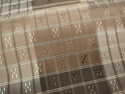 平和屋着物●三代目市三郎　雅生紬曾　花格子　証紙付き　正絹　逸品　CABJ6782ut