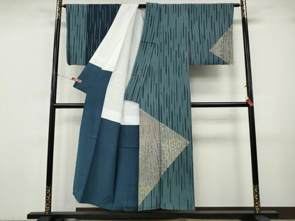 平和屋着物●訪問着　竜巻絞り　切嵌更紗花唐草文　正絹　逸品　CABJ6783ut