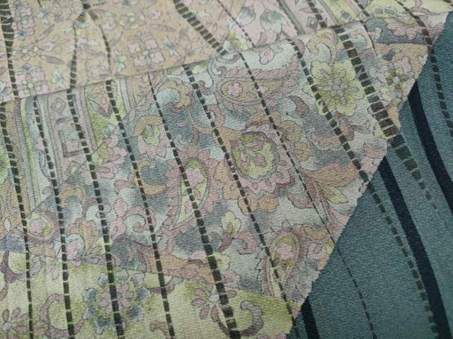 平和屋着物●訪問着　竜巻絞り　切嵌更紗花唐草文　正絹　逸品　CABJ6783ut