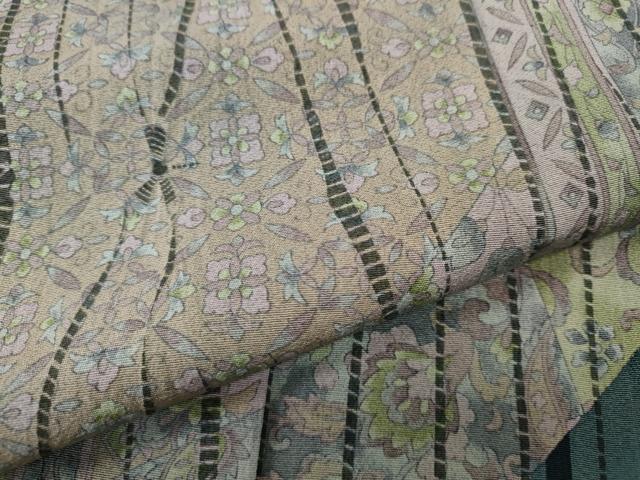 平和屋着物●訪問着　竜巻絞り　切嵌更紗花唐草文　正絹　逸品　CABJ6783ut
