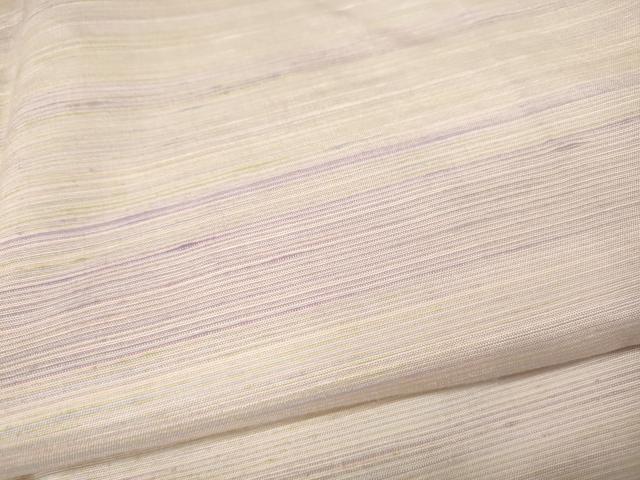 平和屋着物●訪問着　紅花紬　米沢　横段霞文　正絹　逸品　CABJ6784ut