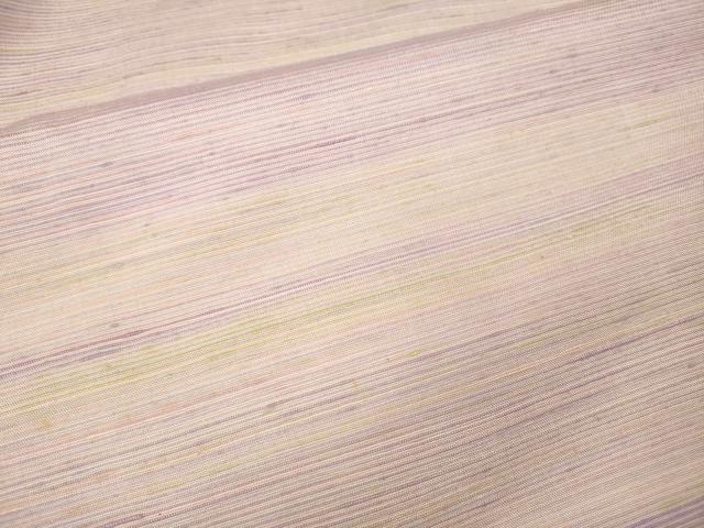 平和屋着物●訪問着　紅花紬　米沢　横段霞文　正絹　逸品　CABJ6784ut