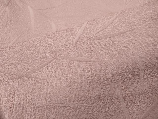 平和屋着物●上質な色無地　枝葉地紋　薄柿色　正絹　逸品　CABJ6785ut