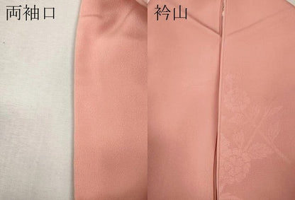 平和屋着物●上質な色無地　枝花地紋　薄紅色　正絹　逸品　CABJ6786ut