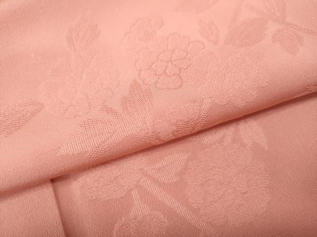 平和屋着物●上質な色無地　枝花地紋　薄紅色　正絹　逸品　CABJ6786ut