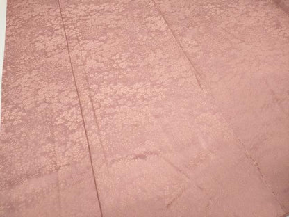 平和屋着物●上質な色無地　草花地紋　紅梅色　正絹　逸品　CABJ6787ut