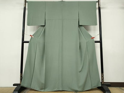 平和屋着物●上質な色無地　薄青色　正絹　逸品　CABJ6788ut