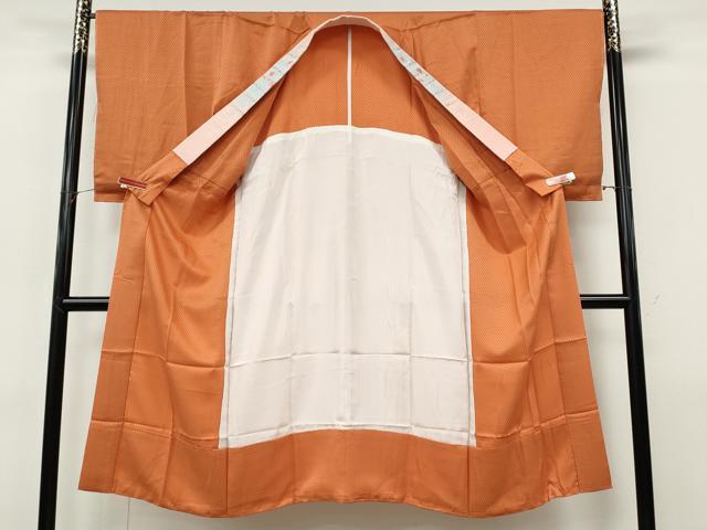 平和屋着物●長襦袢　無双仕立て　鱗地紋　黄丹色　やまと誂製　半衿刺繍　正絹　逸品　CABJ6789ut