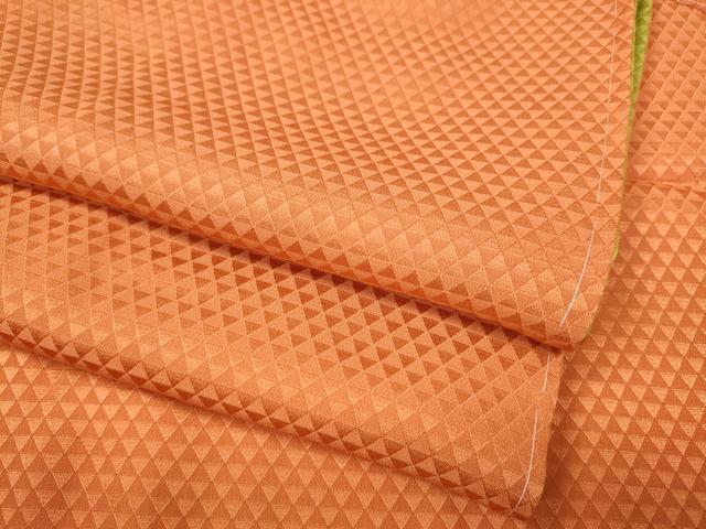 平和屋着物●長襦袢　無双仕立て　鱗地紋　黄丹色　やまと誂製　半衿刺繍　正絹　逸品　CABJ6789ut