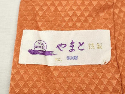平和屋着物●長襦袢　無双仕立て　鱗地紋　黄丹色　やまと誂製　半衿刺繍　正絹　逸品　CABJ6789ut