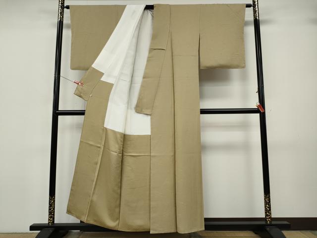 平和屋着物●上質な色無地　浜松地紋　枯色　西武百貨店扱い　正絹　逸品　未使用　CABJ6790ut