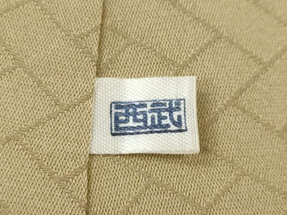 平和屋着物●上質な色無地　浜松地紋　枯色　西武百貨店扱い　正絹　逸品　未使用　CABJ6790ut