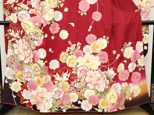 平和屋着物●豪華振袖　刺繍　花鞠文　暈し染め　金彩　正絹　逸品　CABJ6791ut
