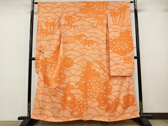 平和屋着物●豪華振袖　総絞り　花車文　正絹　逸品　CABJ6793ut