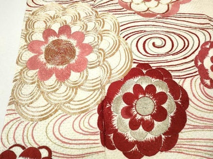 平和屋着物●小振袖　総刺繍　総絞り　流水舞花文　正絹　逸品　CABJ6795ut