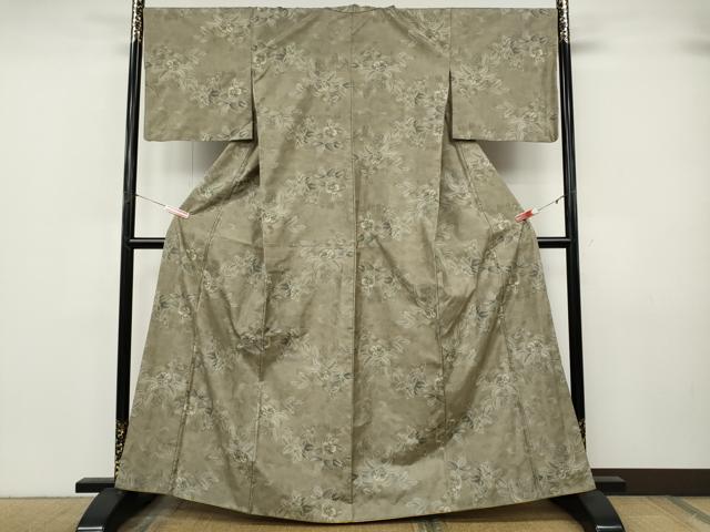 平和屋着物●本場大島紬　9マルキ　枝花文　総絣　正絹　逸品　CABJ6797ut