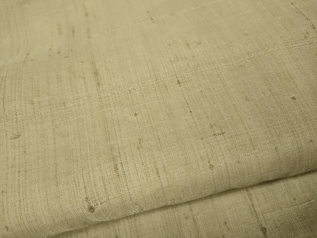 平和屋着物●生紬　色無地　浅黄色　正絹　逸品　CABJ6798ut