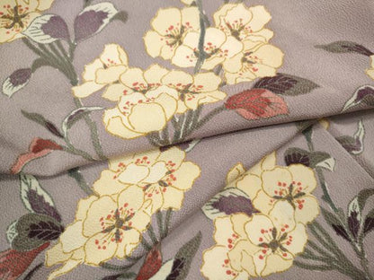 平和屋着物●上質な小紋　枝花文　正絹　逸品　CABJ6799ut
