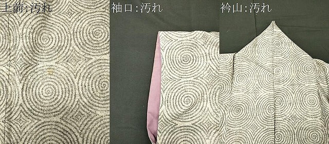 平和屋着物■上質な紬　丸文　正絹　逸品　CABJ6803oy