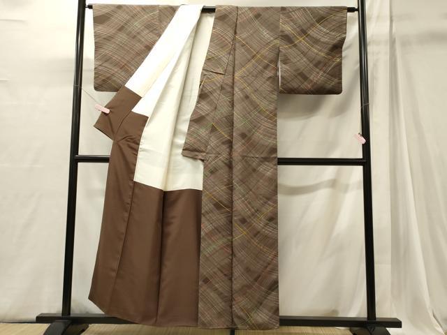 平和屋着物■上質な小紋　流線文　正絹　逸品　CABJ6864oy