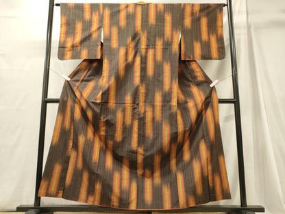 平和屋着物■上質な紬　縞　正絹　逸品　CABJ6865oy