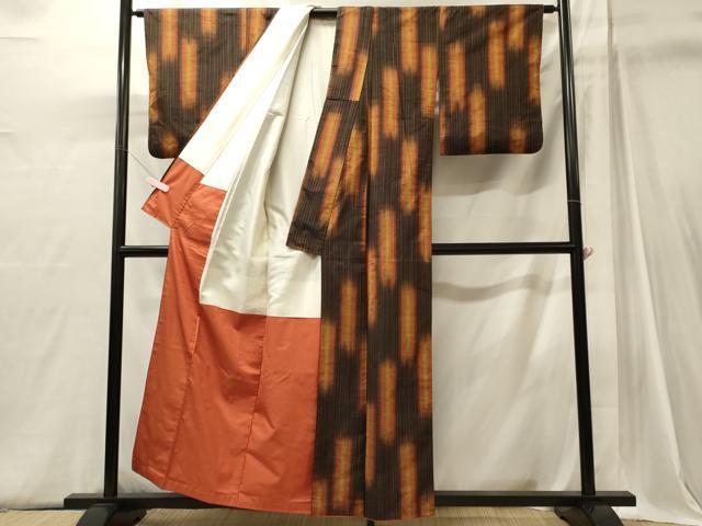 平和屋着物■上質な紬　縞　正絹　逸品　CABJ6865oy