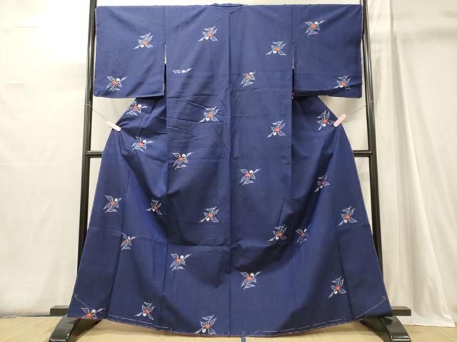 平和屋着物■上質な紬　草花文　正絹　逸品　未使用　CABJ6869oy